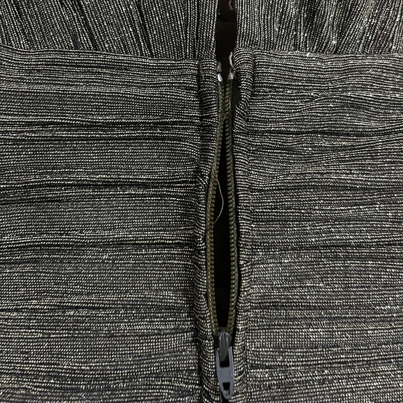 Vintage Morton Myles I. MAGNIN 80s Olive Green Gold Metallic Layered Dress Sz-XS - Picture 8 of 13